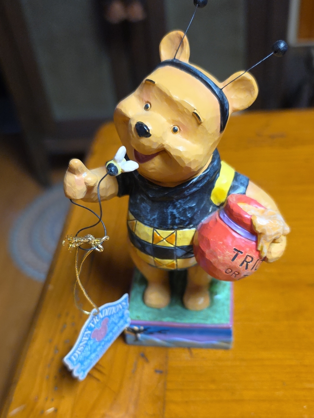 Jim Shore Winnie the Pooh Bee Figurine - Yellow, Black, Red, Gold